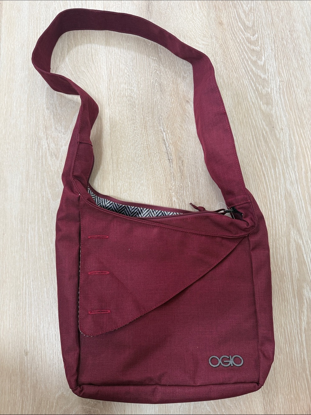 OGIO Maroon Crossbody Messenger Bag with Adjustable Strap